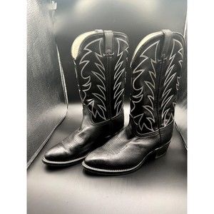 Vtg Durango Boots Black Leather Sz 10.5 Mens Pointed Toe Oil Resisting Shoes